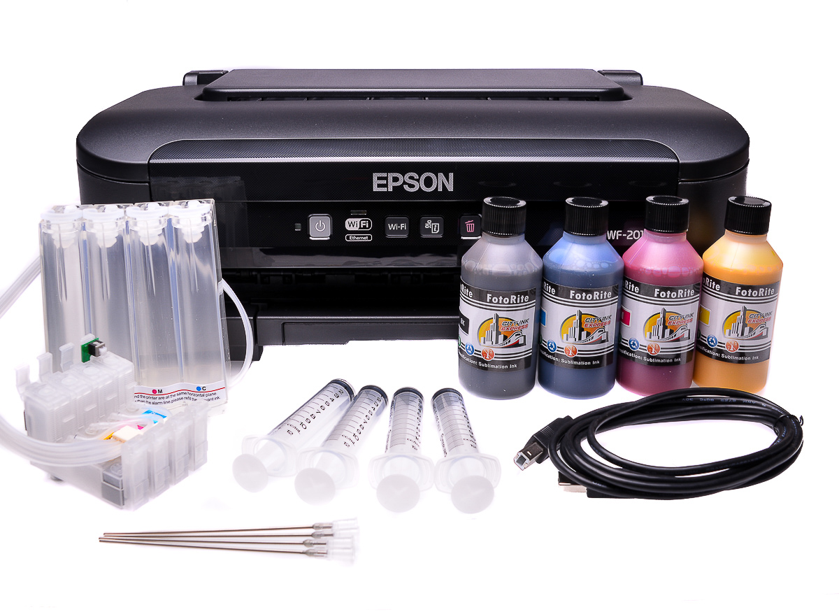 Epson Wf 2010w A4 Sublimation Printer And Heat Transfer Ink Bundle 8907
