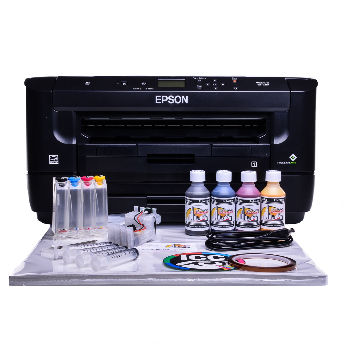 Epson Wf 7210dtw A3 Sublimation Printer Bundle With Ciss And 4 X 100ml Ink Ebay 3880