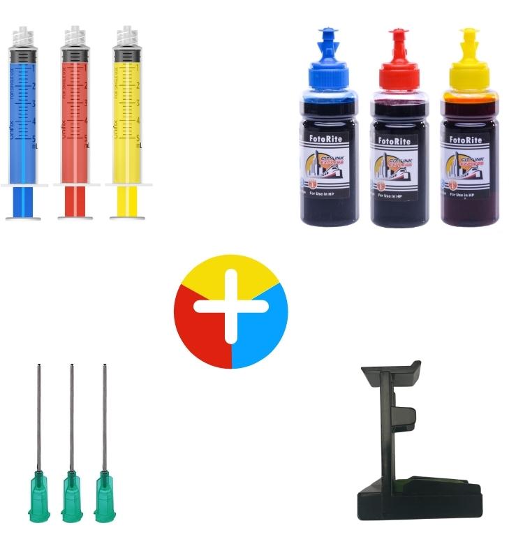 Colour XL ink refill kit for HP Psc AMP 125 HP 304 printer